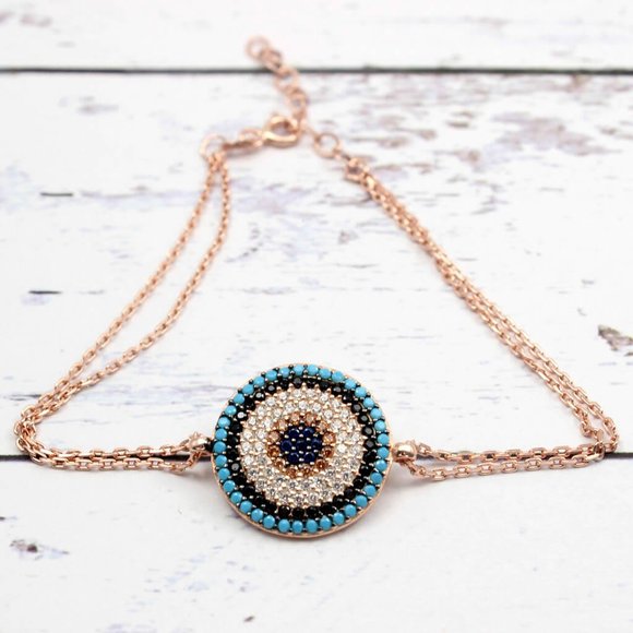 CHARMING EVIL EYE TURQUOISE COLOR BRACELET - Picture 1 of 3